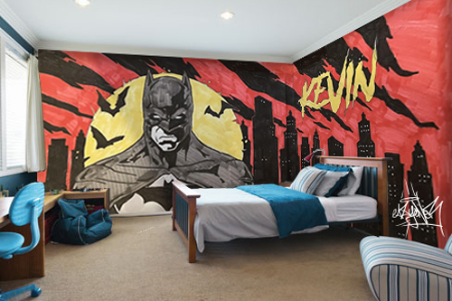 Graffiti Geneve Chambre Batman